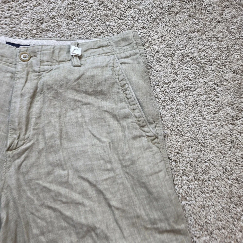 Banana Republic Relaxed Fit Linen Shorts Mens 31 Beige Outdoor Casual Adult